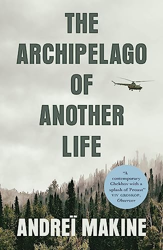 Book cover: dark text on a misty landscape with a distant helicopter.