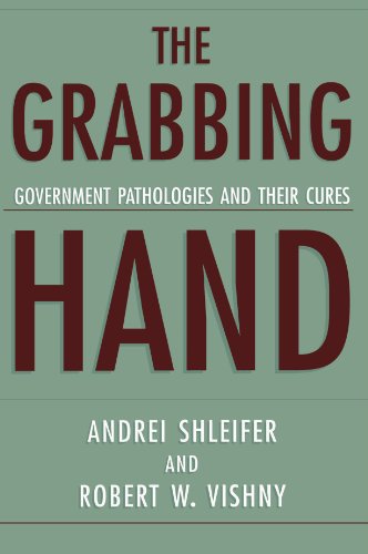 Book cover: "The Grabbing Hand" with red title on a green background.