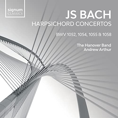 CD cover for JS Bach harpsichord concertos by Andrew Arthur.