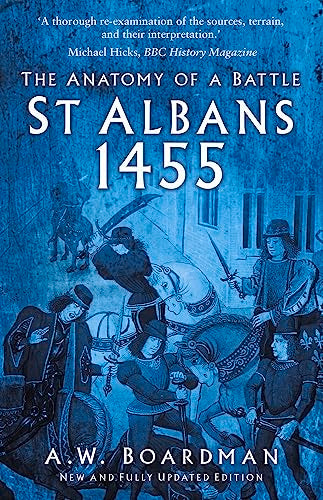 Book cover depicting a medieval battle scene, titled “St Albans 1455.”