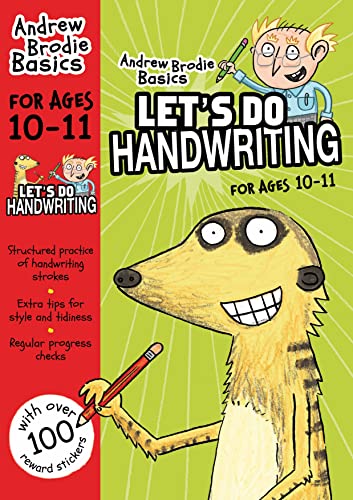 Front cover of Let's Do Handwriting 10-11 workbook featuring a meerkat holding a pencil.