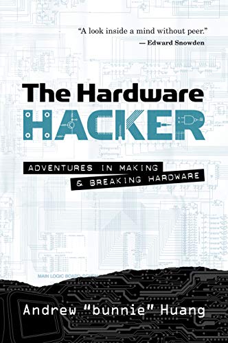Book cover for The Hardware Hacker by Andrew bunnie Huang with circuit board background.