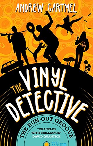 Book cover: silhouettes, orange background, “The Vinyl Detective - The Run-Out Groove.”
