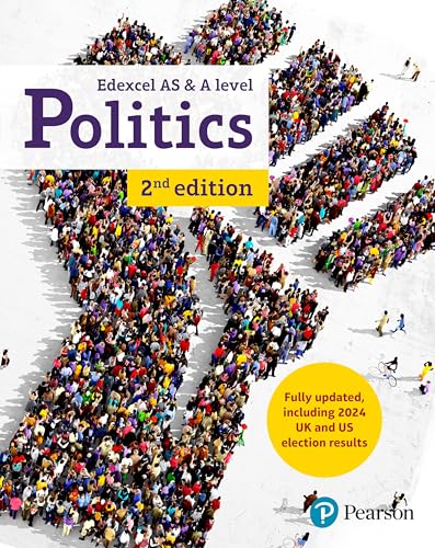Textbook cover titled Edexcel Politics 2nd edition with a large crowd shaped like hands.
