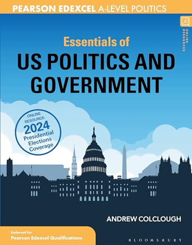 Textbook cover for Essentials of US Politics and Government featuring a US Capitol silhouette.