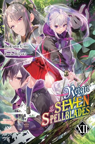 Novel cover featuring three anime-style characters with swords and magical effects.