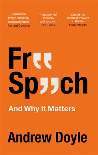 Orange book cover with bold black text reading "Free Speech" and author name.