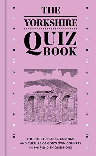 Pink book cover with “The Yorkshire Quiz Book” title and Roman aqueduct image.