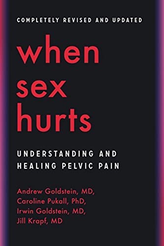 Book cover for When Sex Hurts with red text on a black background.