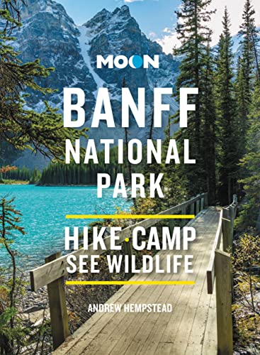 Banff National Park guidebook cover with turquoise lake and mountains.