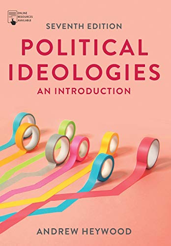 Book cover for Political Ideologies: An Introduction with colorful tape rolls on peach background.