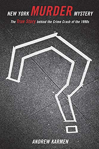 Book cover: "New York Murder Mystery" with a chalk outline of a question mark.