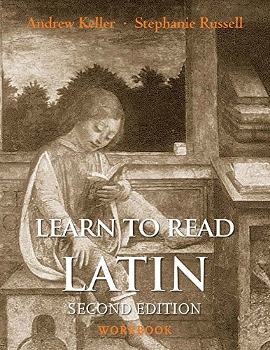 Book cover: "Learn to Read Latin," with a Renaissance-style painting.