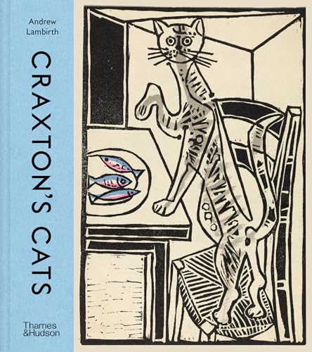 Book cover: stylized illustration of a cat with fish on a table.