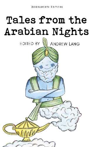 The image depicts a book cover featuring a cartoon genie emerging from a lamp.