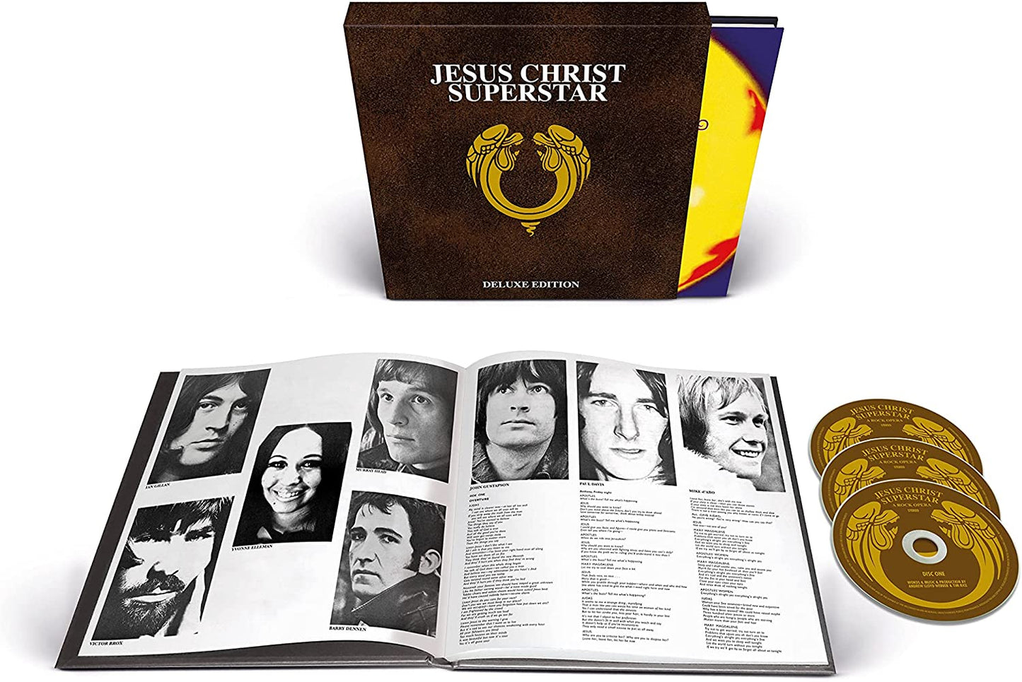 Jesus Christ Superstar" CD deluxe edition packaging with booklet and discs.