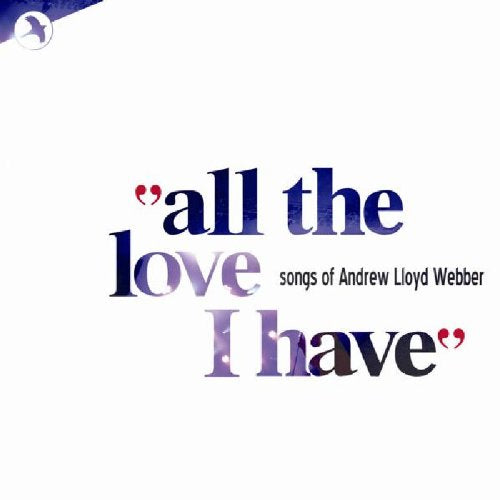 "CD cover with 'all the love I have' text in blue and purple, white background."