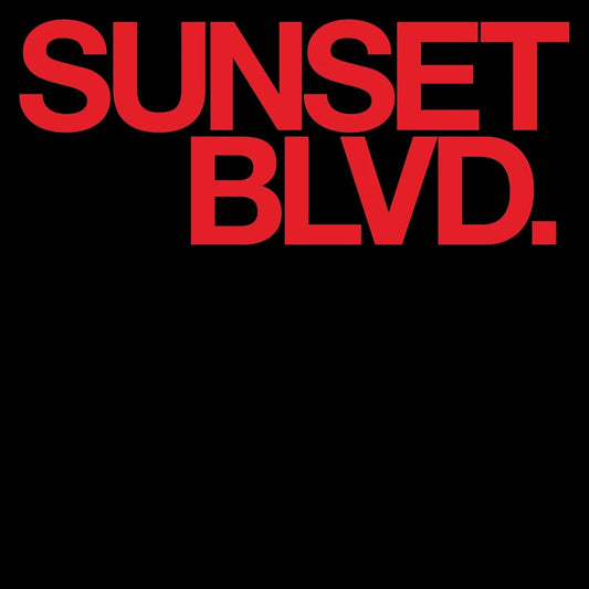 Sunset BLVD." album cover, red text on black background, CD format.