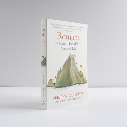 White book titled "Romans" with a mountain illustration on the cover.