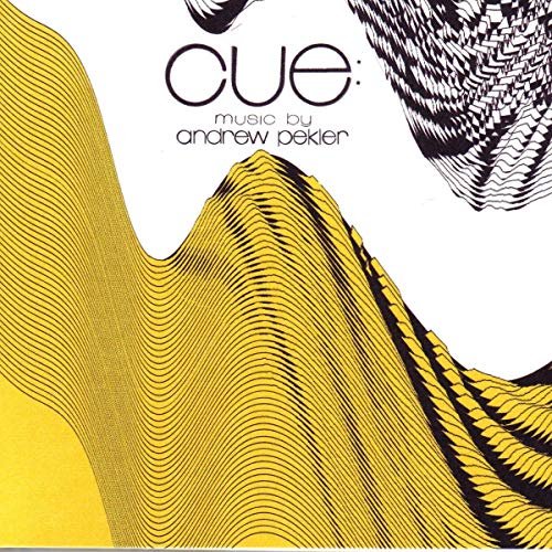 CD cover for Andrew Pekler’s “Cue” with yellow and black abstract lines.