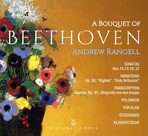 CD cover: "A Bouquet Of Beethoven" by Andrew Rangell with floral art.