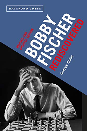 Book cover featuring black and white portrait of Bobby Fischer with chess pieces.