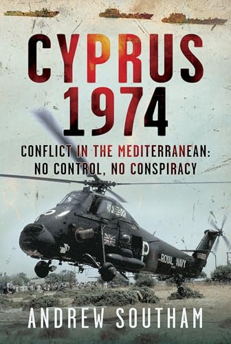 Book cover: "Cyprus 1974" with a helicopter and distressed background.