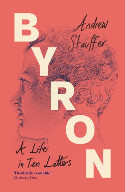 Red book cover featuring a portrait of Lord Byron and large white text.