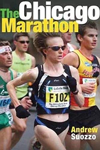 Book cover featuring marathon runners in a race, titled "The Chicago Marathon".
