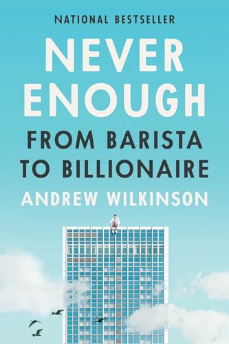Book cover with a person sitting on a skyscraper against a light blue sky.