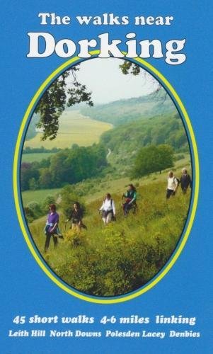 Book cover: rolling hills, hikers, and text “The Walks near Dorking.”