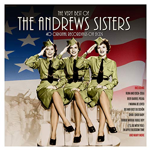 CD cover featuring The Andrews Sisters in military uniforms saluting.