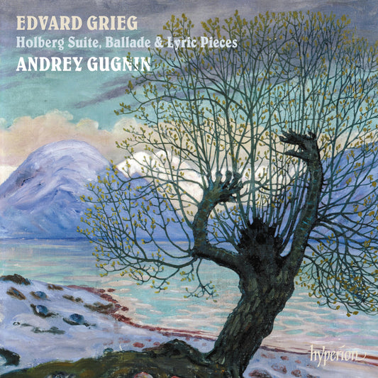 CD cover with landscape painting of trees and water, text overlay.