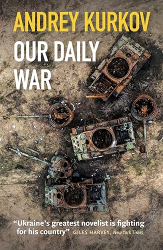 Book cover showing an aerial view of destroyed tanks on a dirt field.