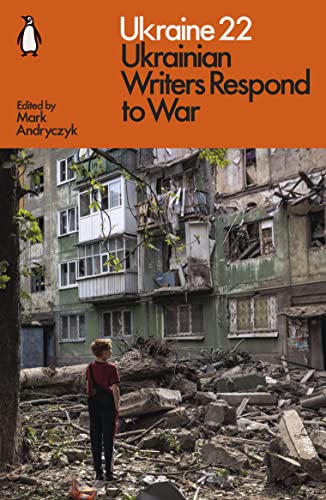Book cover: “Ukraine 22” with image of damaged building and lone figure.