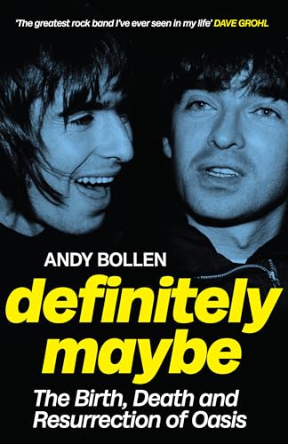 Book cover featuring portraits of Liam and Noel Gallagher of Oasis.