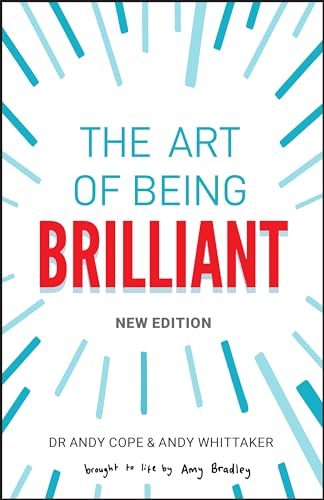 Book cover for The Art of Being Brilliant with blue radial lines on white.