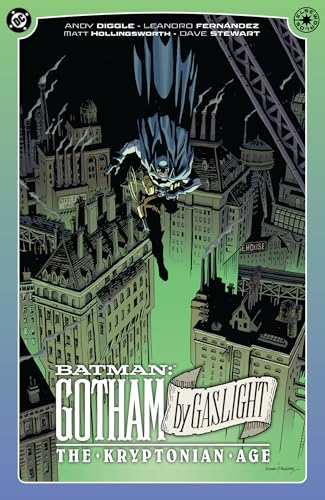 Batman silhouetted against a Victorian Gotham cityscape, title: “Gotham By Gaslight.”