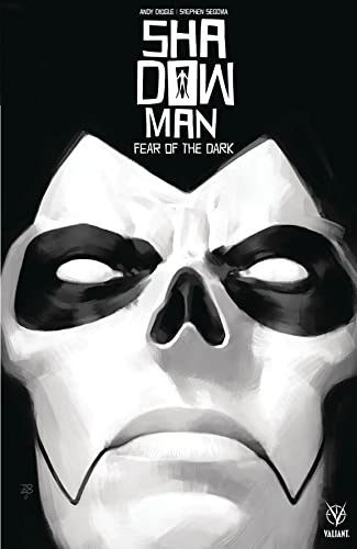 Comic book cover: Shadowman, a white mask with black eye sockets.