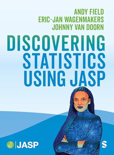 Book cover: "Discovering Statistics Using JASP" with a portrait of a woman.