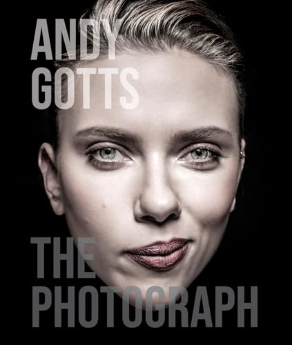 Close-up portrait of a woman with text reading "Andy Gotts: The Photograph".