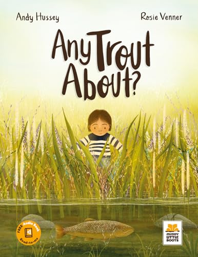 Book cover: child in reeds, with a trout swimming below.