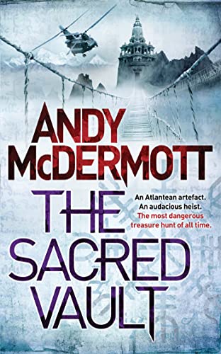 Book cover featuring a helicopter, a mountain temple, and a rope bridge.
