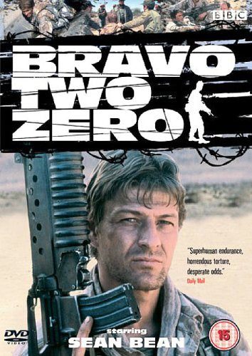 DVD cover for “Bravo Two Zero” featuring Sean Bean with a rifle.