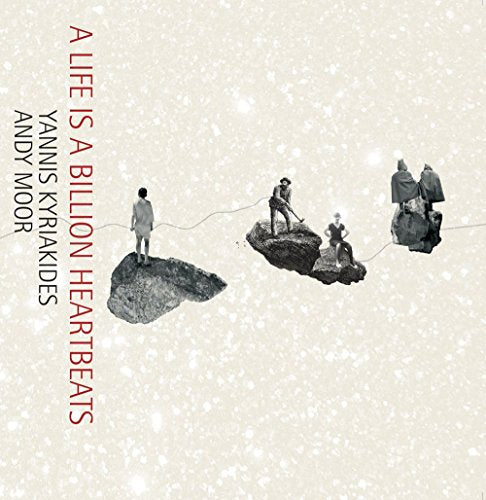 Vinyl record cover with figures on rocky islands, text reads "A Life Is A Billion Heartbeats.
