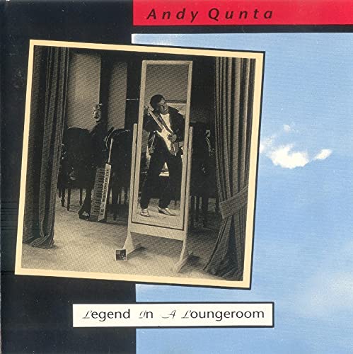 CD cover: Man with guitar looking in a mirror in a room.