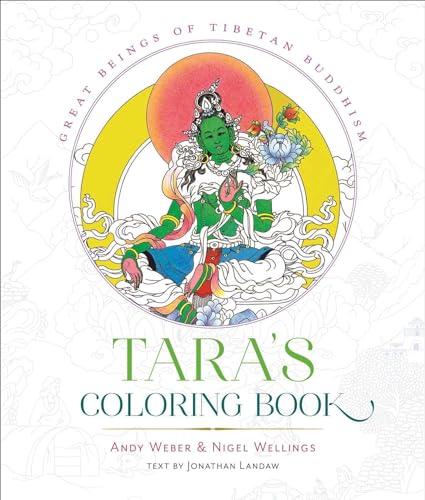 Tara's Coloring Book" cover with detailed illustration of a green deity.
