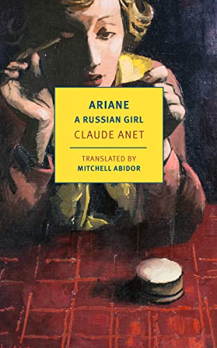 Book cover featuring a painting of a woman with a yellow text box overlay.