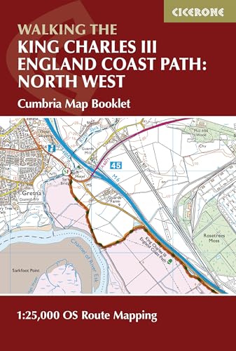 Cumbria Coast Path map booklet with detailed topographic map section.
