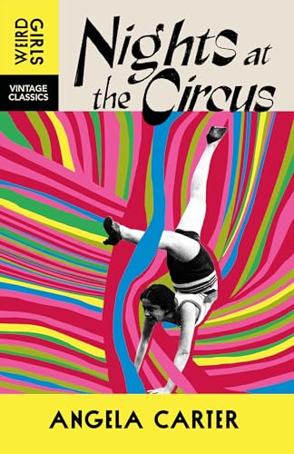 Book cover: "Nights at the Circus" with a contortionist silhouette.